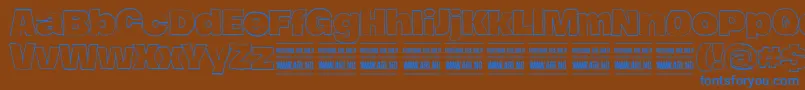 HierografoutlinePersonal Font – Blue Fonts on Brown Background