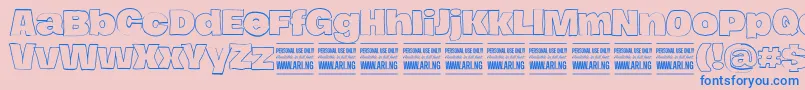 HierografoutlinePersonal Font – Blue Fonts on Pink Background