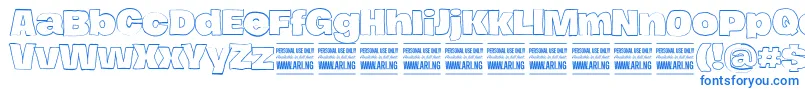 HierografoutlinePersonal Font – Blue Fonts on White Background