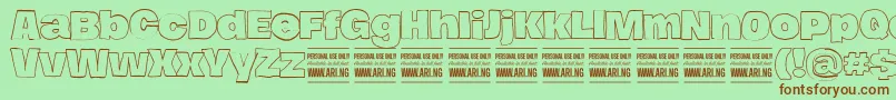 HierografoutlinePersonal Font – Brown Fonts on Green Background