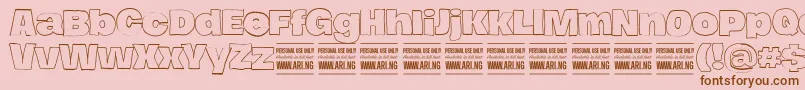 HierografoutlinePersonal Font – Brown Fonts on Pink Background
