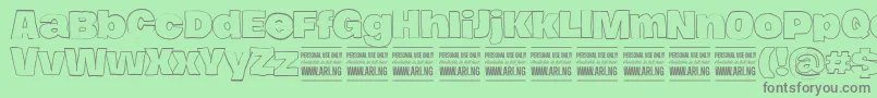 Шрифт HierografoutlinePersonal – серые шрифты на зелёном фоне