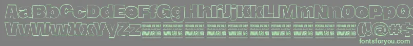 HierografoutlinePersonal Font – Green Fonts on Gray Background