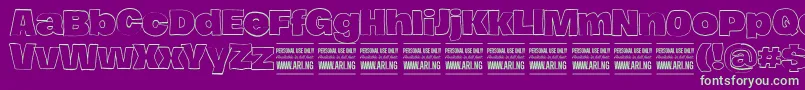 HierografoutlinePersonal Font – Green Fonts on Purple Background