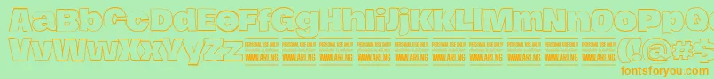 HierografoutlinePersonal Font – Orange Fonts on Green Background