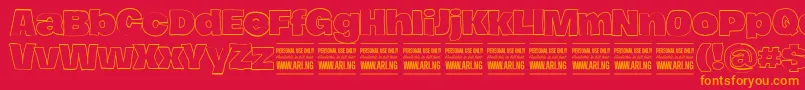 Шрифт HierografoutlinePersonal – оранжевые шрифты на красном фоне