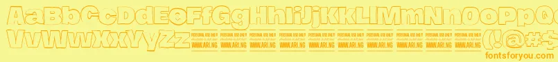 HierografoutlinePersonal Font – Orange Fonts on Yellow Background
