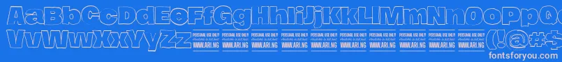 HierografoutlinePersonal Font – Pink Fonts on Blue Background