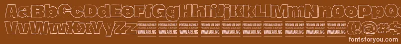HierografoutlinePersonal Font – Pink Fonts on Brown Background