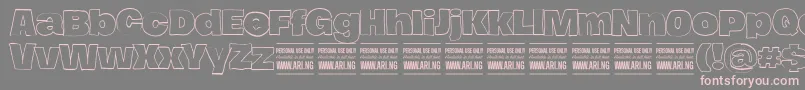 HierografoutlinePersonal Font – Pink Fonts on Gray Background