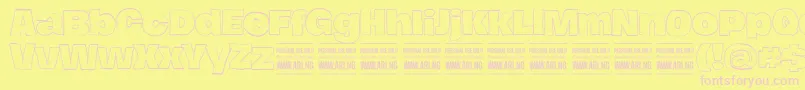 HierografoutlinePersonal Font – Pink Fonts on Yellow Background