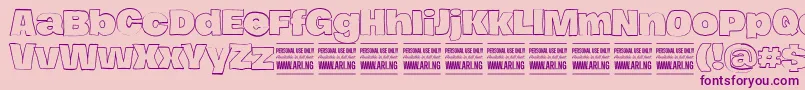 HierografoutlinePersonal Font – Purple Fonts on Pink Background
