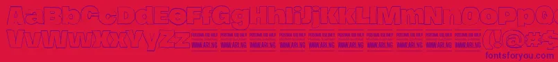 HierografoutlinePersonal Font – Purple Fonts on Red Background