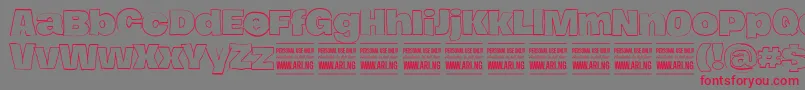 Fonte HierografoutlinePersonal – fontes vermelhas em um fundo cinza