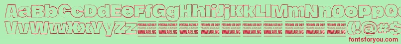 Police HierografoutlinePersonal – polices rouges sur fond vert