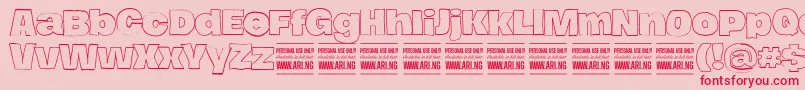 HierografoutlinePersonal-Schriftart – Rote Schriften auf rosa Hintergrund