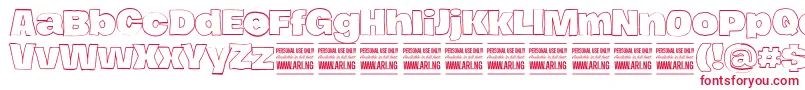 HierografoutlinePersonal-Schriftart – Rote Schriften auf weißem Hintergrund