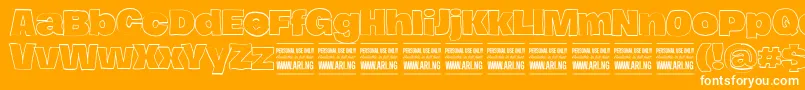 HierografoutlinePersonal Font – White Fonts on Orange Background