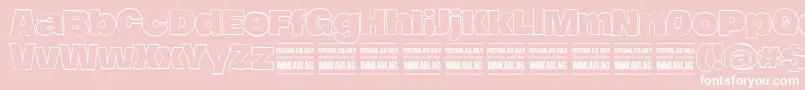 HierografoutlinePersonal Font – White Fonts on Pink Background