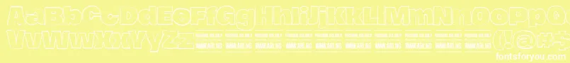 HierografoutlinePersonal Font – White Fonts on Yellow Background