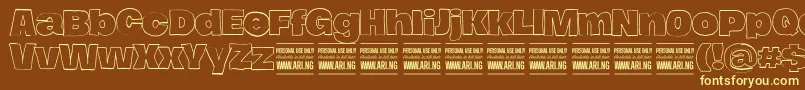 HierografoutlinePersonal Font – Yellow Fonts on Brown Background