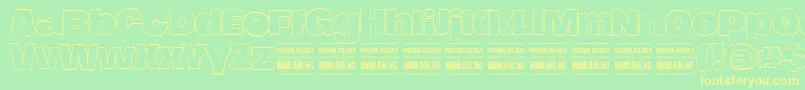 HierografoutlinePersonal Font – Yellow Fonts on Green Background