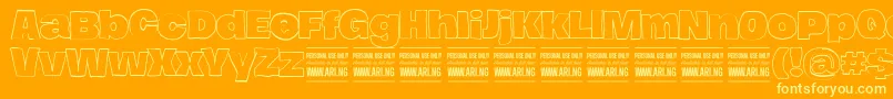HierografoutlinePersonal Font – Yellow Fonts on Orange Background