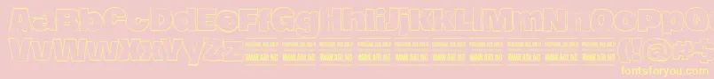 HierografoutlinePersonal Font – Yellow Fonts on Pink Background