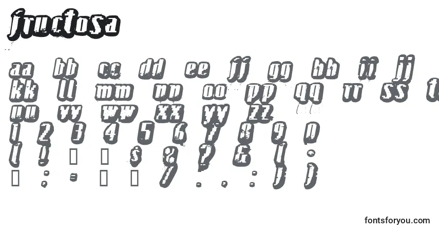 Schriftart Fructosa – Alphabet, Zahlen, spezielle Symbole