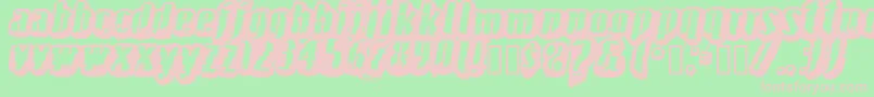 フォントFructosa – 緑の背景にピンクのフォント