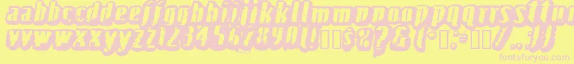 フォントFructosa – ピンクのフォント、黄色の背景