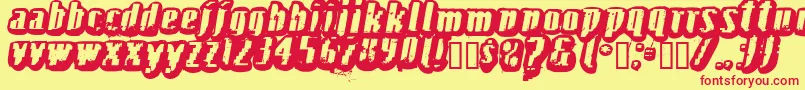 フォントFructosa – 赤い文字の黄色い背景