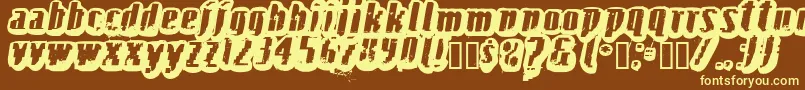 Fructosa-fontti – keltaiset fontit ruskealla taustalla
