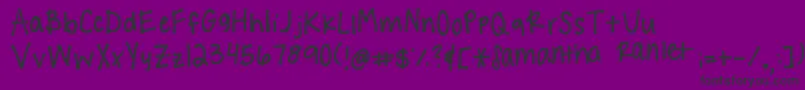 Handwritingg3 Font – Black Fonts on Purple Background