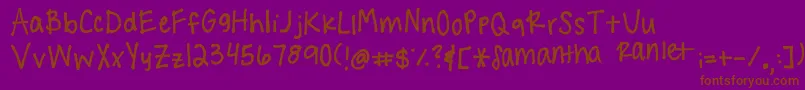 Fonte Handwritingg3 – fontes marrons em um fundo roxo