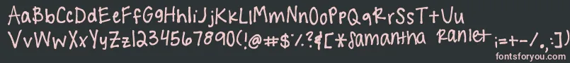 Handwritingg3 Font – Pink Fonts on Black Background