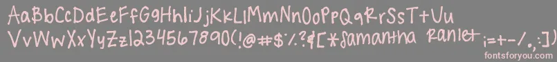 Handwritingg3 Font – Pink Fonts on Gray Background