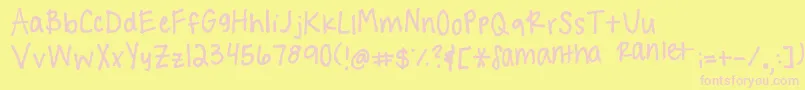 Handwritingg3 Font – Pink Fonts on Yellow Background