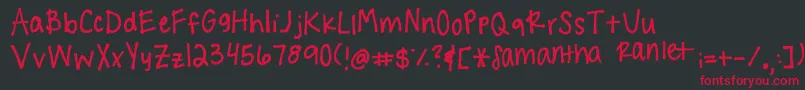 Czcionka Handwritingg3 – czerwone czcionki na czarnym tle