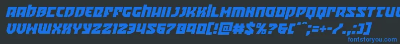 Crazyivanital-Schriftart – Blaue Schriften auf schwarzem Hintergrund