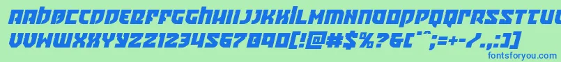 Crazyivanital-Schriftart – Blaue Schriften auf grünem Hintergrund