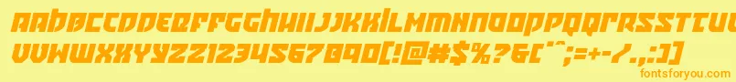 Crazyivanital-Schriftart – Orangefarbene Schriften auf gelbem Hintergrund