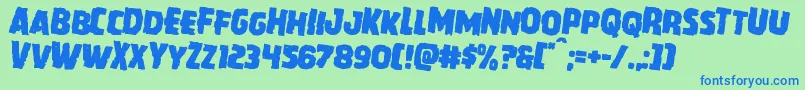 フォントHowlinmadrotate2 – 青い文字は緑の背景です。