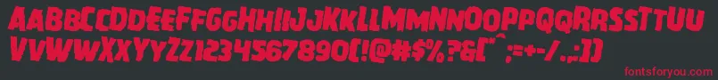 フォントHowlinmadrotate2 – 黒い背景に赤い文字
