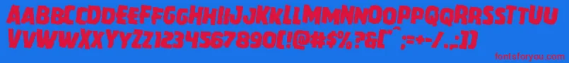 Howlinmadrotate2 Font – Red Fonts on Blue Background