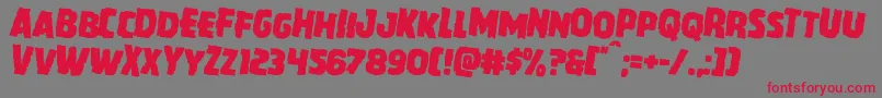 フォントHowlinmadrotate2 – 赤い文字の灰色の背景