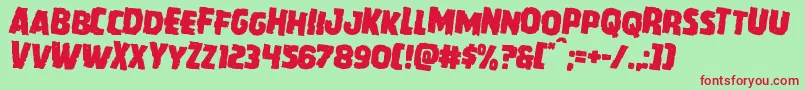 フォントHowlinmadrotate2 – 赤い文字の緑の背景