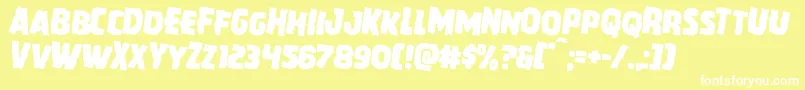 Howlinmadrotate2 Font – White Fonts on Yellow Background