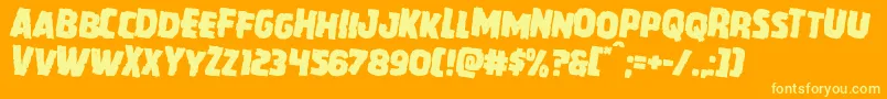 Howlinmadrotate2-Schriftart – Gelbe Schriften auf orangefarbenem Hintergrund