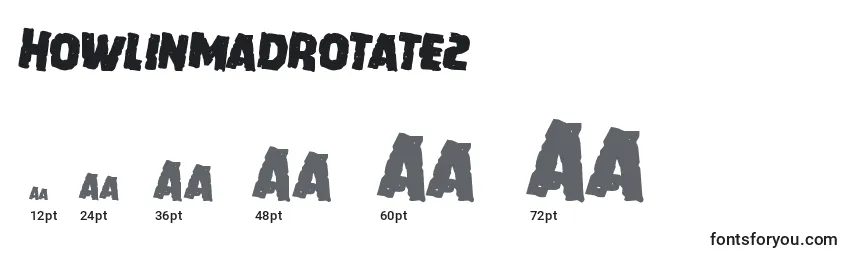 Размеры шрифта Howlinmadrotate2